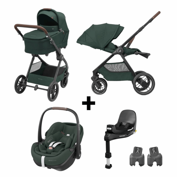 Kinderwagen Maxi-Cosi Oxford Plus Twillic Green met Autostoel Pebble 360° Pro2 en Base Slide Tech - Afbeelding 1