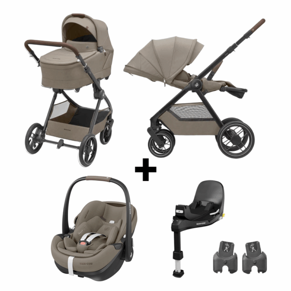 Kinderwagen Maxi-Cosi Oxford Plus Twillic Truffle met Autostoel Pebble 360° Pro2 en Base Slide Tech - Afbeelding 1