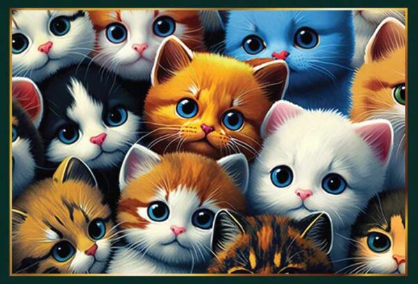 Muur van Katten (1000) - Piece of Mind  Legpuzzel - Afbeelding 1