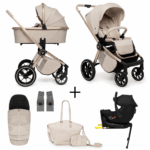 Kinderwagen Muuvo Quick Boho 2-in-1 Set Beige + Autostoel Novi Baby® Jacky Pro 360&Base&Adapterset