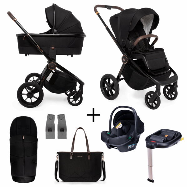 Kinderwagen Muuvo Quick SE2 2-in-1 Set Sunset Black + Autostoel Novi Baby Jewel All Black&Base&Adapterset - Afbeelding 1