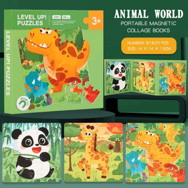 Magnetic Puzzle Book™ – Dierenvriendjes Plezier – Magnetisch Puzzel Boek Dieren | Educatief Speelgoed - Afbeelding 1