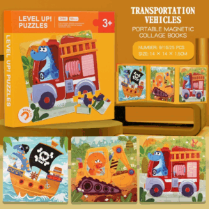 Magnetic Puzzle Book™ – Dierenvriendjes Plezier – Magnetisch Puzzel Boek Transport | Educatief Speelgoed