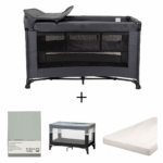 Set | Campingbed Novi Baby® Kiki Luxe Dark Grey + Accessoires