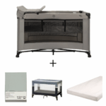 Set | Campingbed Novi Baby® Kiki Luxe Sandy Grey + Accessoires