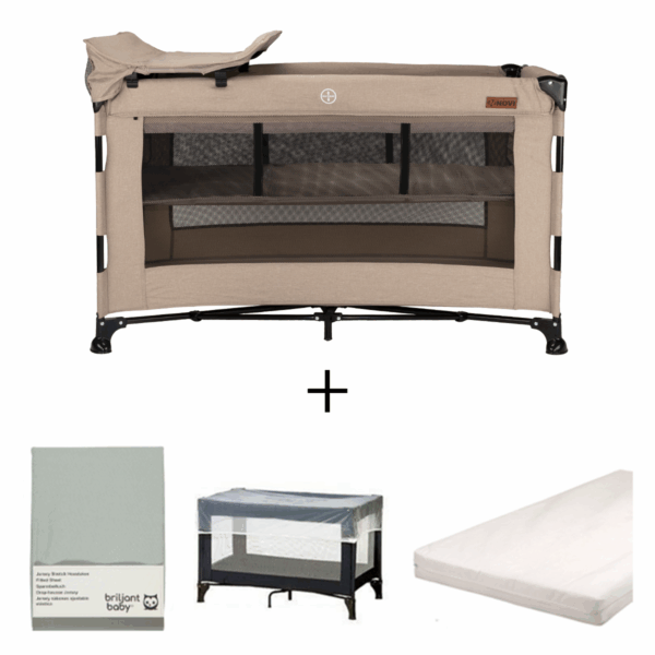 Set | Campingbed Novi Baby® Nora Luxe Hazel/Black + Accessoires - Afbeelding 1