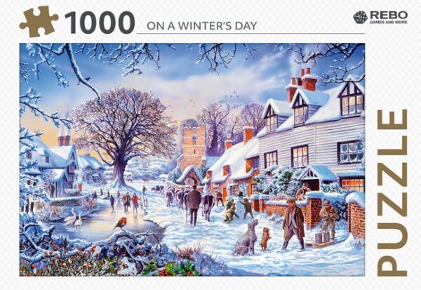 On a winter's day (1000) - Rebo  Legpuzzel - Afbeelding 1