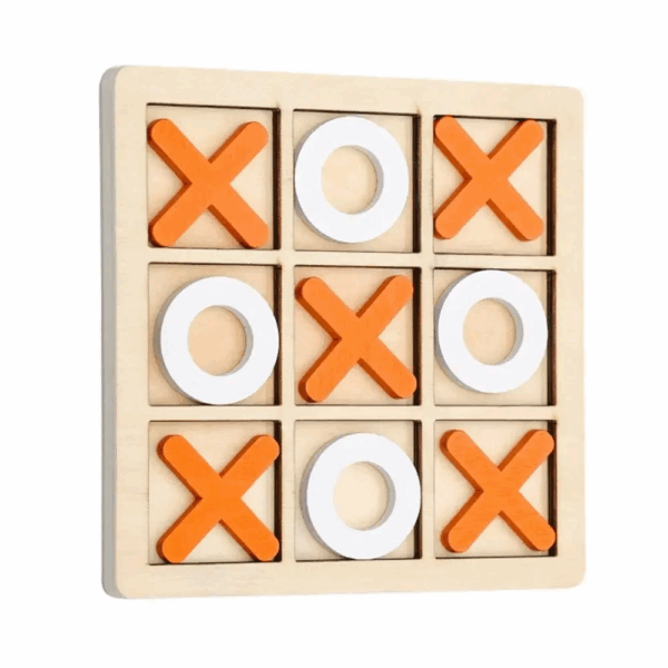Woods™ - Speels Strategieplezier - Houten Boter, Kaas&Eieren Oranje | Educatief Speelgoed - Afbeelding 1