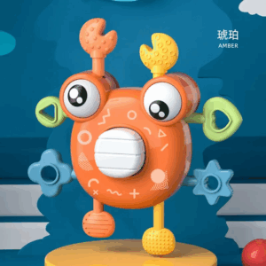 Crab Pull Toy™ – Grijp&Trek Plezier– Krab Sensorisch Bijtspeelgoed Oranje | Educatief Speelgoed