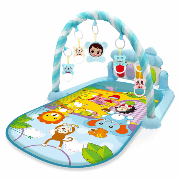 Musical Arch™ – Klanken&Kleuren– Baby Gym Dierentuin Blauw | Educatief Speelgoed - Afbeelding 1