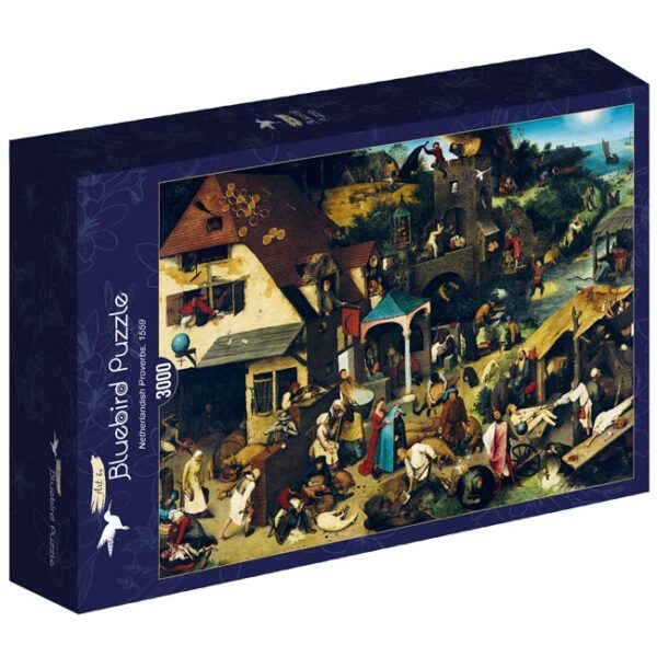Pieter Bruegel - Vlaamse Spreekwoorden, 1559 (3000) - Bluebird Puzzle  Legpuzzel - Afbeelding 1