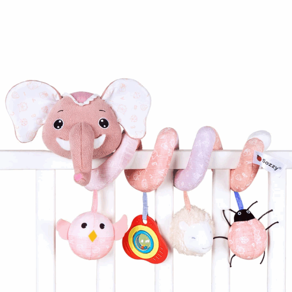 Baby Spiral Toy™ - Autostoel&Kinderwagen Speelgoed Roze Olifant 2 | Educatief Speelgoed - Afbeelding 1