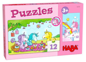 Eenhoorn Flonkerglans - Rosalie & Friends (2x 12) - HABA  Legpuzzel