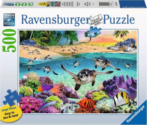 Baby zeeschildpadden (500 extra groot) - Ravensburger  Legpuzzel|Legpuzzel - grote stukken - Afbeelding 1
