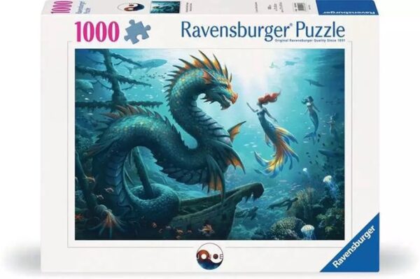Enchanted Depths: Dragon, Mermaid, and Turtles (1000) - Ravensburger  Legpuzzel - Afbeelding 1