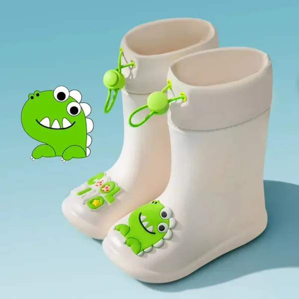 Mini Fashion™ - Waterdicht voor kinderen - Regenlaarzen Beige - Dino / 17 (5-6 jaar) | Educatief Speelgoed - Afbeelding 1