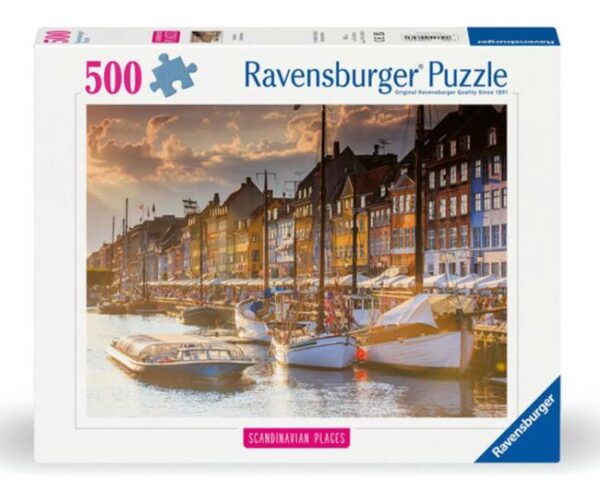 Scandinavian Places: Sunset in Copenhagen (500) - Ravensburger  Legpuzzel - Afbeelding 1
