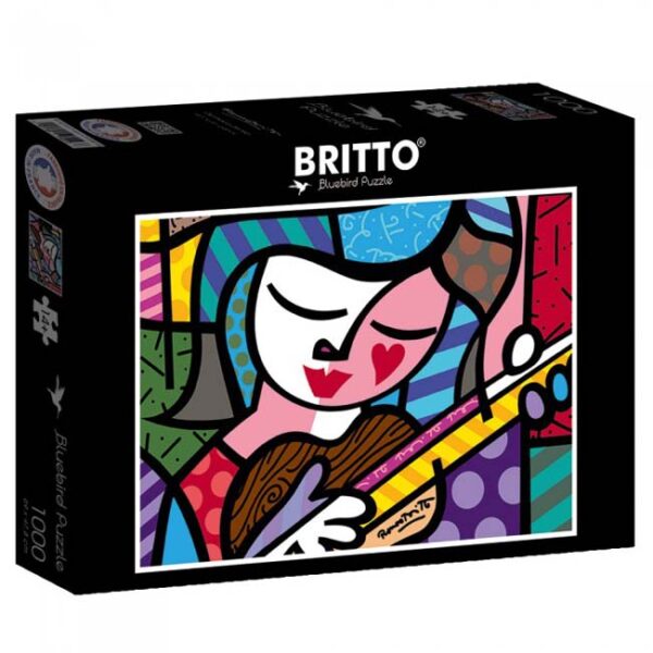 Romero Britto - Girl with guitar (1000) - Bluebird Puzzle  Legpuzzel - Afbeelding 1