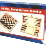 Schaak/Backgammon (houten cassette) - Hot Games Bordspel|Denkspel