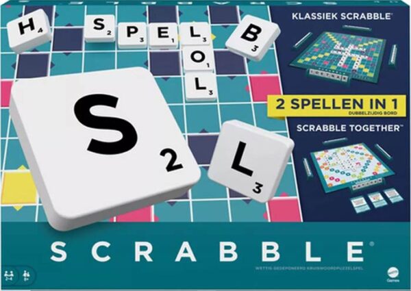 Scrabble (2 spellen in één) - Mattel Bordspel|Taalspel - Afbeelding 1