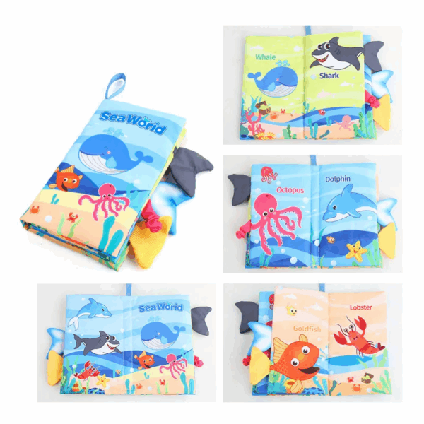 Soft Tail Book™ – Zachte Staartpret – Sensorisch Dieren Babyboekje Zee wereld | Educatief Speelgoed - Afbeelding 1