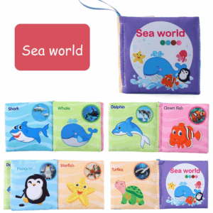 Soft Tail Book™ – Zachte Staartpret – Sensorisch Dieren Babyboekje Zee Wereld Klein | Educatief Speelgoed