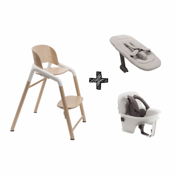 Set | Kinderstoel Bugaboo Giraffe Natural Wood/White + Babyset&Newbornset - Afbeelding 1