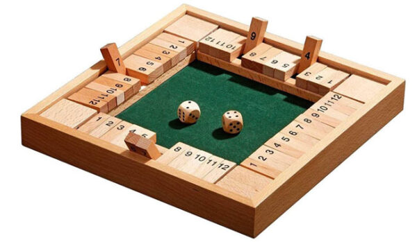Shut the box - 12 (1-4 spelers) - Philos Dobbelspel|Houten spel - Afbeelding 1