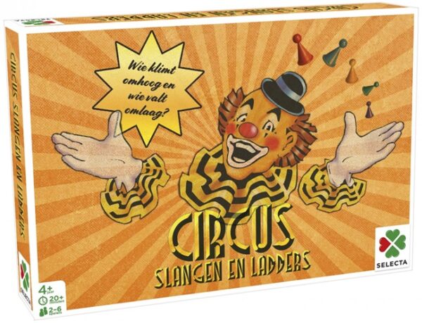Spellen van toen: Slangen en Ladders (thema Circus) - Tactic Bordspel - Afbeelding 1