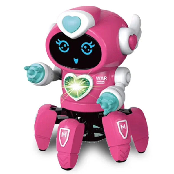 Dancing Spin Robot™ - Lichtjes en Dansjes - Speelgoedrobot Klauw Donkerroze | Educatief Speelgoed - Afbeelding 1
