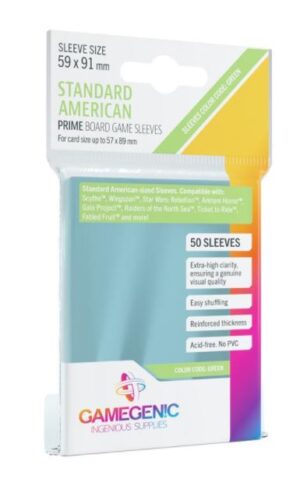 Standard American Card Game Sleeves PRIME (59x91mm) clear (50) - Gamegenic