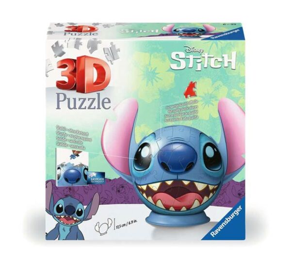 3D Stitch met oren (72) - Ravensburger  Puzzleball|3d Puzzel - Afbeelding 1
