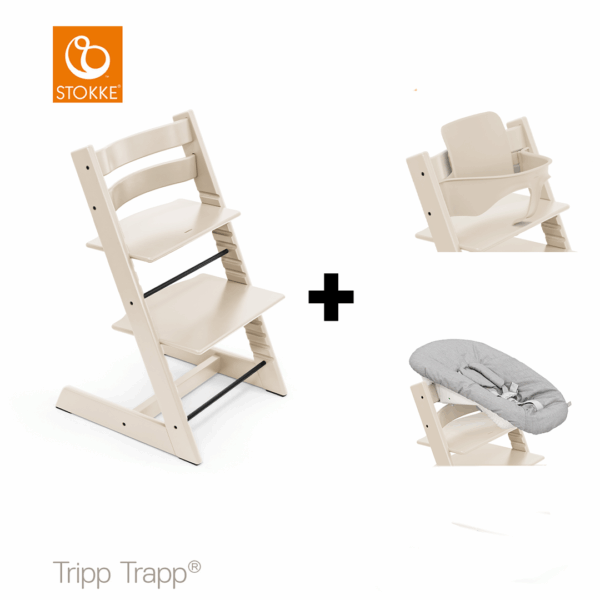 SET | Kinderstoel Stokke® Tripp Trapp® Vanilla White met Babyset&Newbornset - Afbeelding 1