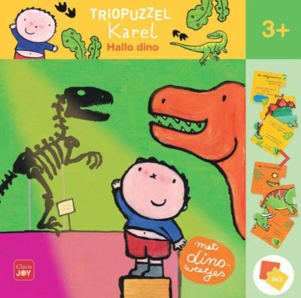 Triopuzzel Karel: Hallo Dino (8x 3) - Clavis Educatief - Afbeelding 1