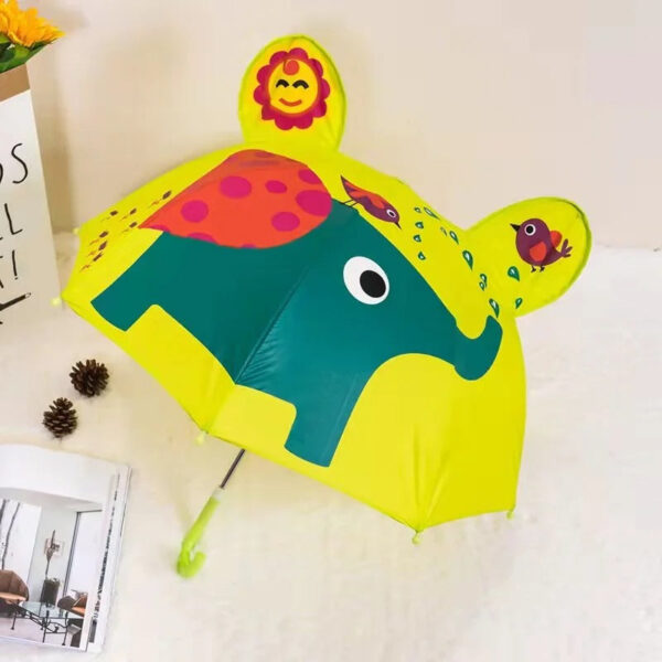 Kids Umbrella™ - Dansen in de regen - Paraplu voor Kinderen Groene Olifant | Educatief Speelgoed - Afbeelding 1
