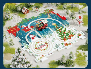 DIY Xmas Train Track™ - Bouw je eigen kerstwonderland - Kerst Trein puzzel 5 stukken | Educatief Speelgoed