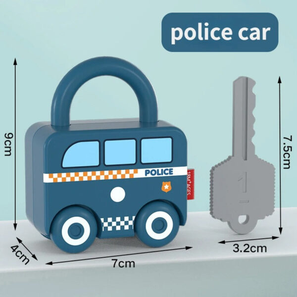 Puzzle Locks™ – Speel&Leer– Montessori Speelgoed Politieauto | Educatief Speelgoed - Afbeelding 1