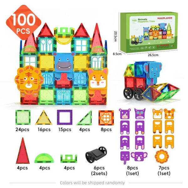 Animal Magnetic Building Blocks™ - Magnetische Bouwmagie - Magnetische Dieren Tegels | Educatief Speelgoed - Afbeelding 1