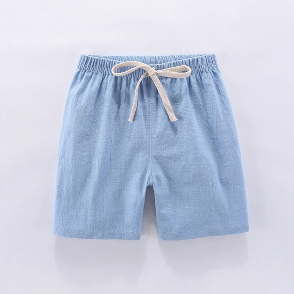 Mini Fashion™ - Sneldrogend Materiaal - Katoen-linnen Short Lichtblauw / 100 ( 1 jaar) | Educatief Speelgoed - Afbeelding 1