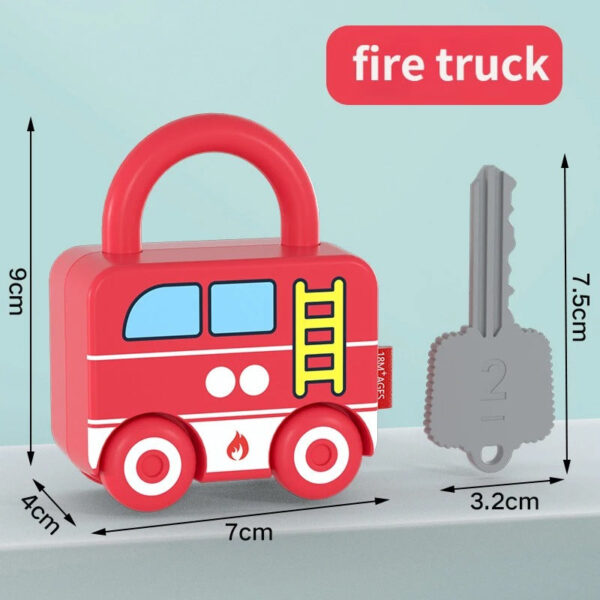 Puzzle Locks™ – Speel&Leer– Montessori Speelgoed Brandweerwagen | Educatief Speelgoed - Afbeelding 1