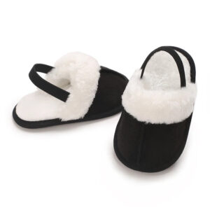Mini Fashion™ - Zachte Zolen - Kinder Sloffen Zwart / 18 (0-6 maanden) | Educatief Speelgoed