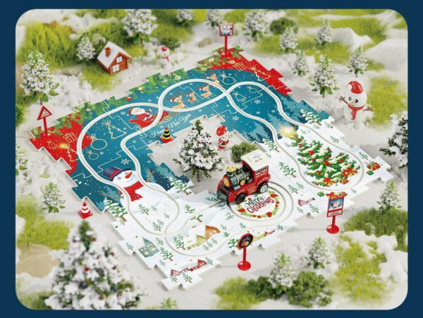DIY Xmas Train Track™ - Bouw je eigen kerstwonderland - Kerst Trein puzzel 15 stukken | Educatief Speelgoed - Afbeelding 1