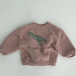 Mini Fashion™ - Leuke Dinosaurus Print - Dino Sweater Roze / 120 (5 jaar) | Educatief Speelgoed