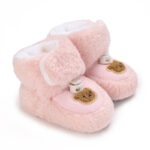 Mini Fashion™ - Warm&Comfort - Dieren Schoentjes Roze - Beer / 16 (0-6 maanden) | Educatief Speelgoed