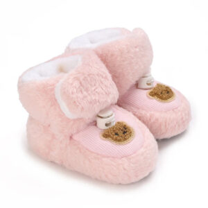Mini Fashion™ - Warm&Comfort - Dieren Schoentjes Roze - Beer / 18 (12-18 maanden) | Educatief Speelgoed