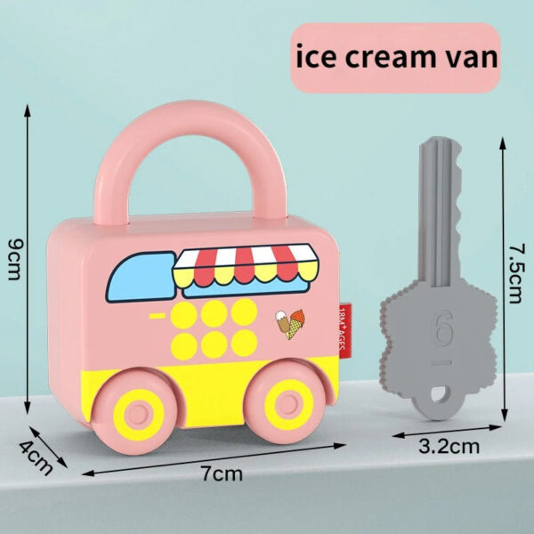 Puzzle Locks™ – Speel&Leer– Montessori Speelgoed Ijswagen | Educatief Speelgoed - Afbeelding 1