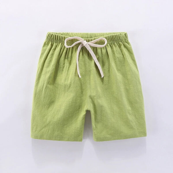 Mini Fashion™ - Sneldrogend Materiaal - Katoen-linnen Short Groen / 100 ( 1 jaar) | Educatief Speelgoed - Afbeelding 1