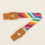 Mini Fashion™ - Past Altijd - Elastische Riem voor Kinderen Regenboog - Breed / 40-65cm (1-12 jaar) | Educatief Speelgoed