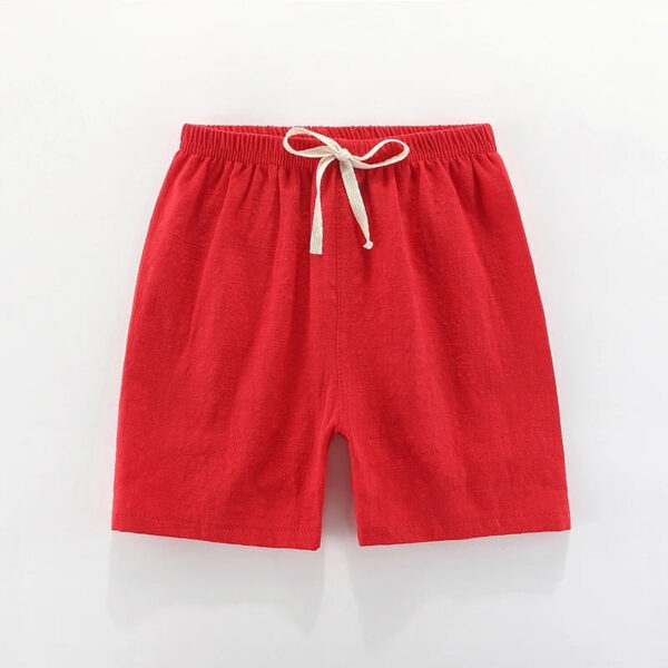 Mini Fashion™ - Sneldrogend Materiaal - Katoen-linnen Short Rood / 110 (2 jaar) | Educatief Speelgoed - Afbeelding 1