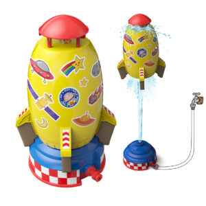 Flying Water Rocket™ - Spetterend avontuur - Watersproeier raket Geel - incl. GRATIS tuinslang (3 mtr) | Educatief Speelgoed